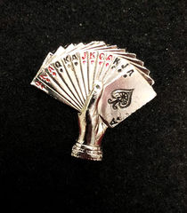 Fan Of Cards Lapel Pin