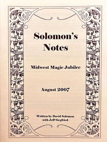 Solomon’s Notes 2007 (David Solomon)